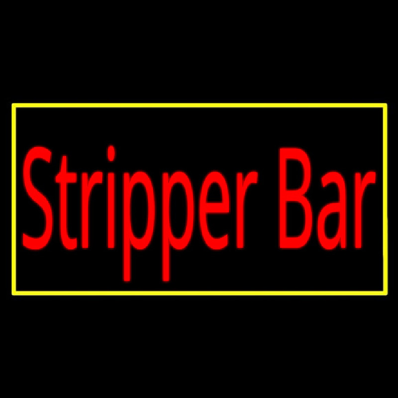 Stripper Bar With Yellow Border Leuchtreklame