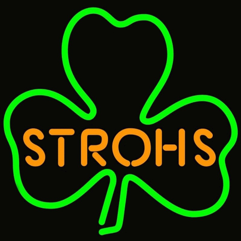 Strohs Green Clover Beer Sign Leuchtreklame