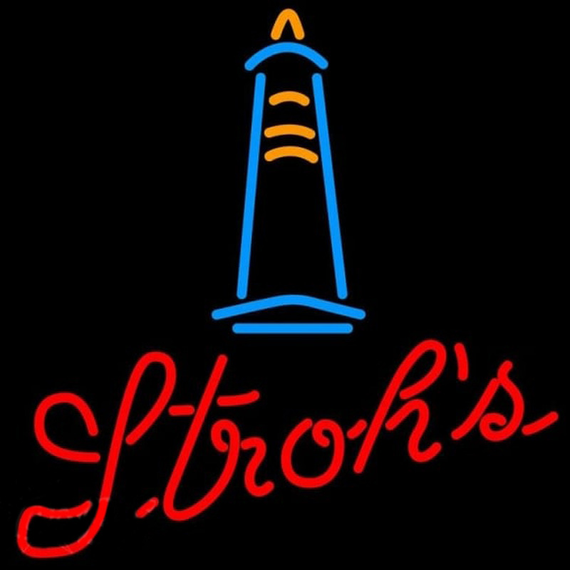 Strohs Lighthouse Beer Sign Leuchtreklame