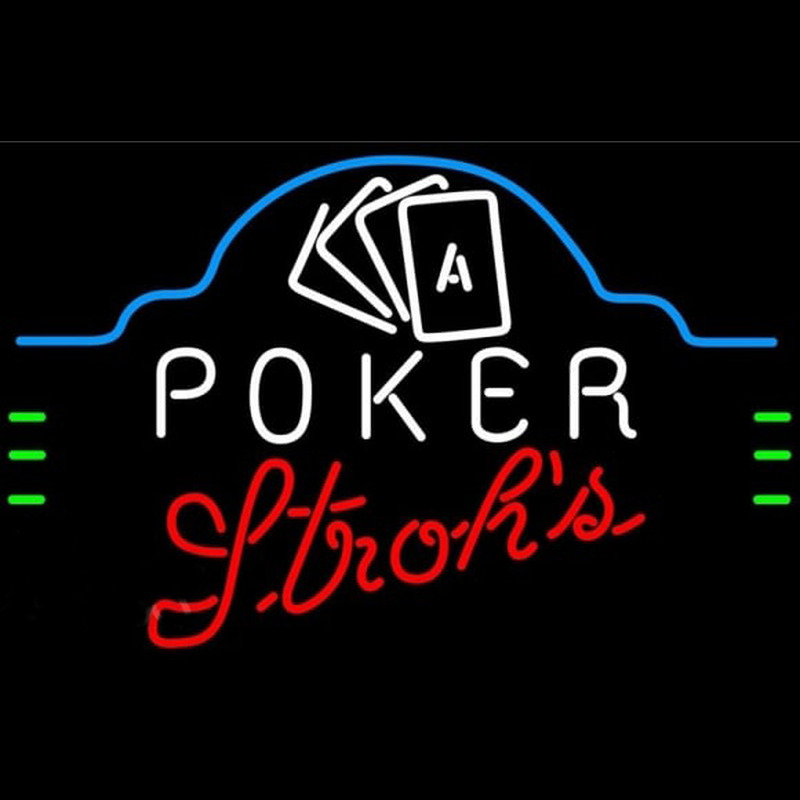 Strohs Poker Ace Cards Beer Sign Leuchtreklame