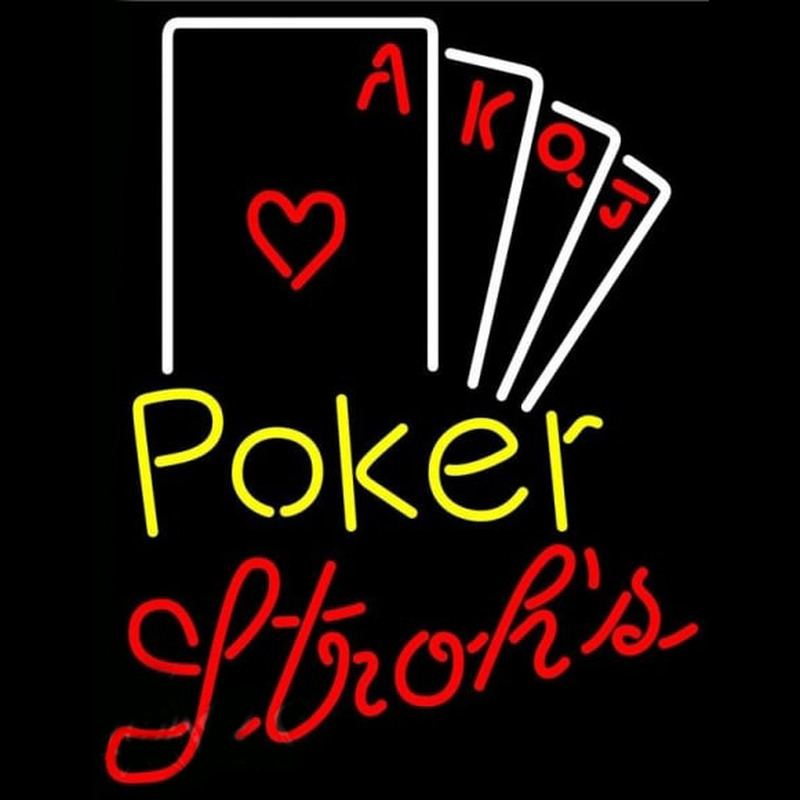 Strohs Poker Ace Series Beer Sign Leuchtreklame