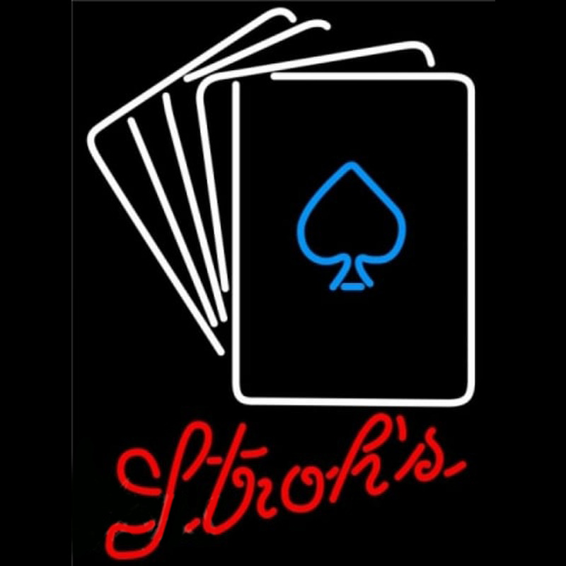 Strohs Poker Cards Beer Sign Leuchtreklame