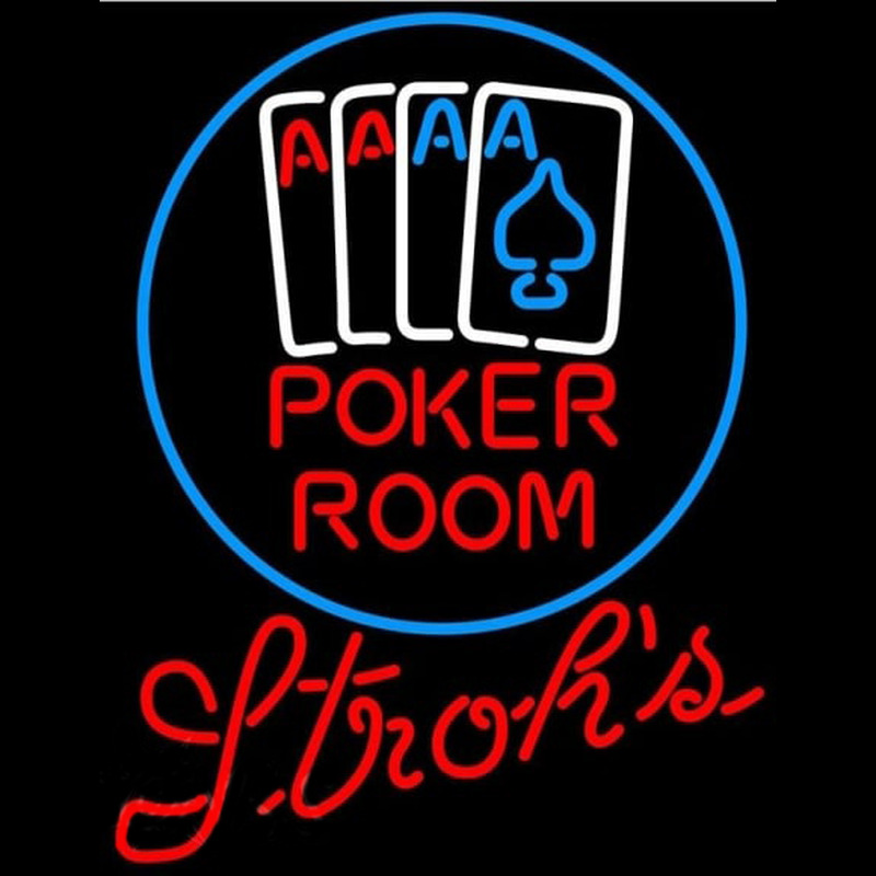 Strohs Poker Room Beer Sign Leuchtreklame