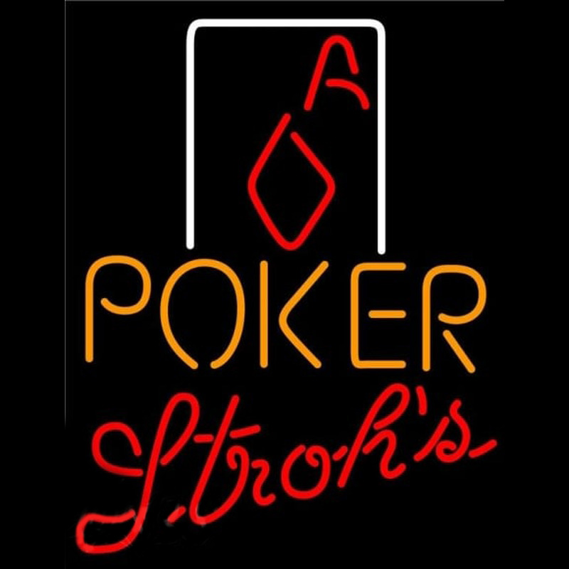 Strohs Poker Squver Ace Beer Sign Leuchtreklame