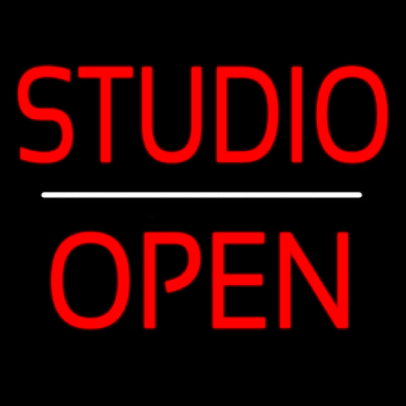 Studio Open White Line Leuchtreklame