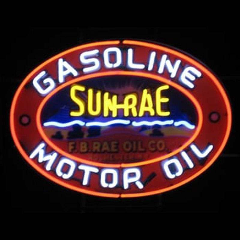 Sun-Rae Motor Oil Gasoline Leuchtreklame