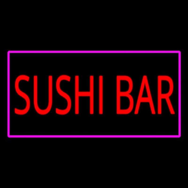 Sushi Bar Rectangle Pink Leuchtreklame