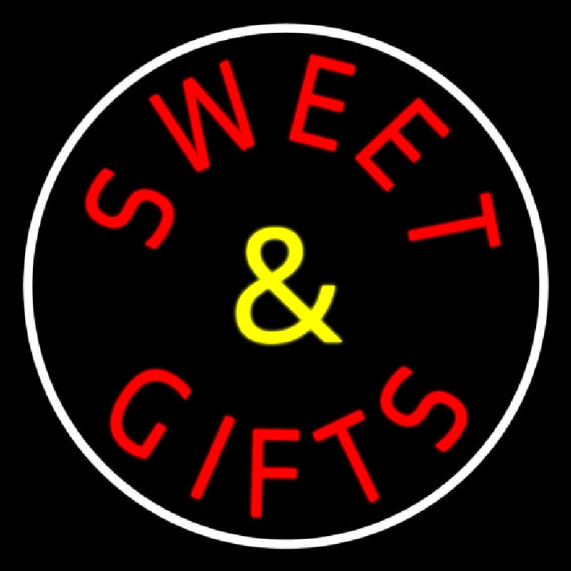 Sweets And Gifts With Border Leuchtreklame