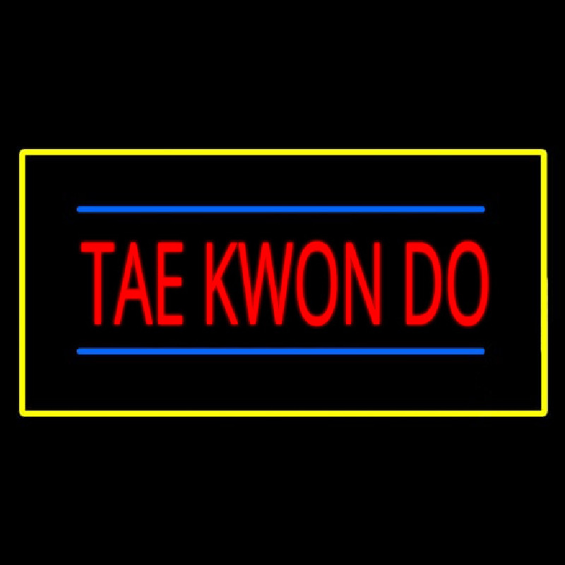 Tae Kwon Do Rectangle Yellow Leuchtreklame