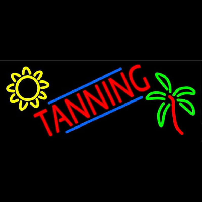 Tanning With Logo Leuchtreklame