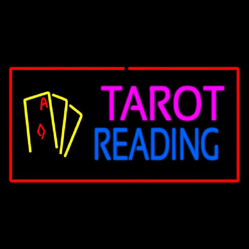 Tarot Reading Red Rectangle Leuchtreklame