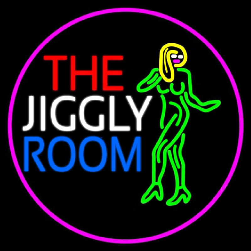 The Jiggly Room With Girl Logo Leuchtreklame