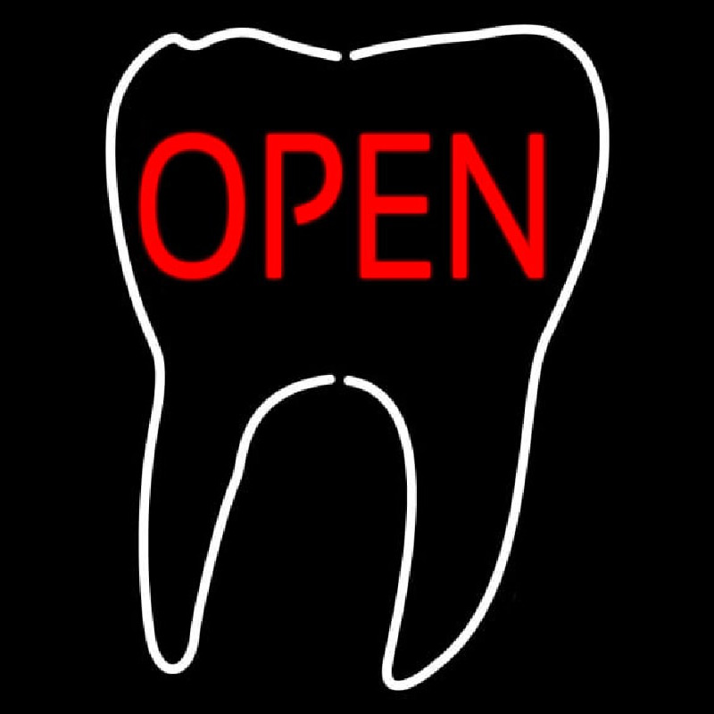 Tooth Logo Open Leuchtreklame