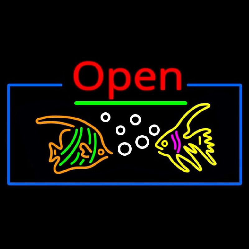 Tropical Fish Logo Open Leuchtreklame