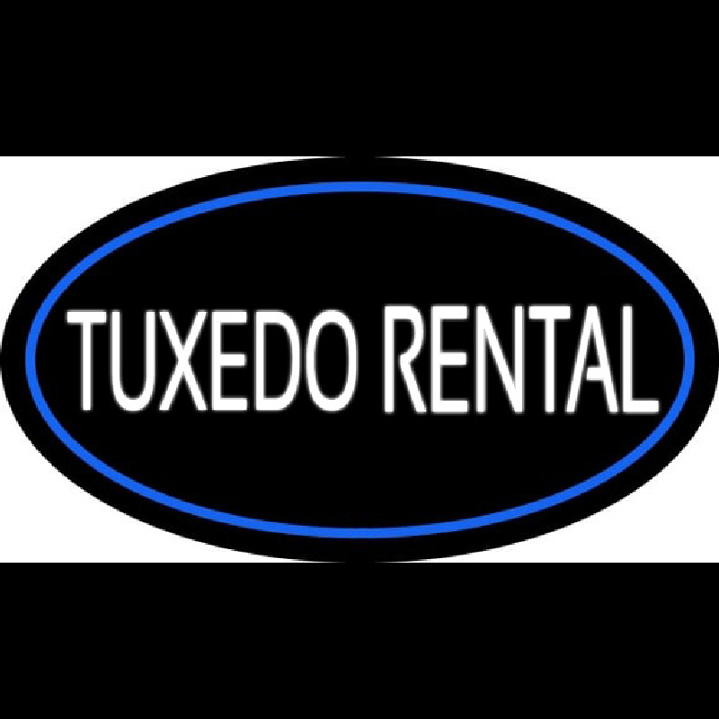 Tu edo Rental Oval Blue Leuchtreklame