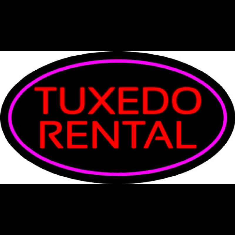 Tu edo Rental Oval Purple Leuchtreklame