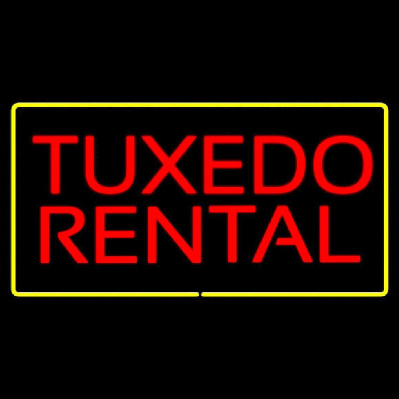 Tu edo Rental Rectangle Yellow Leuchtreklame