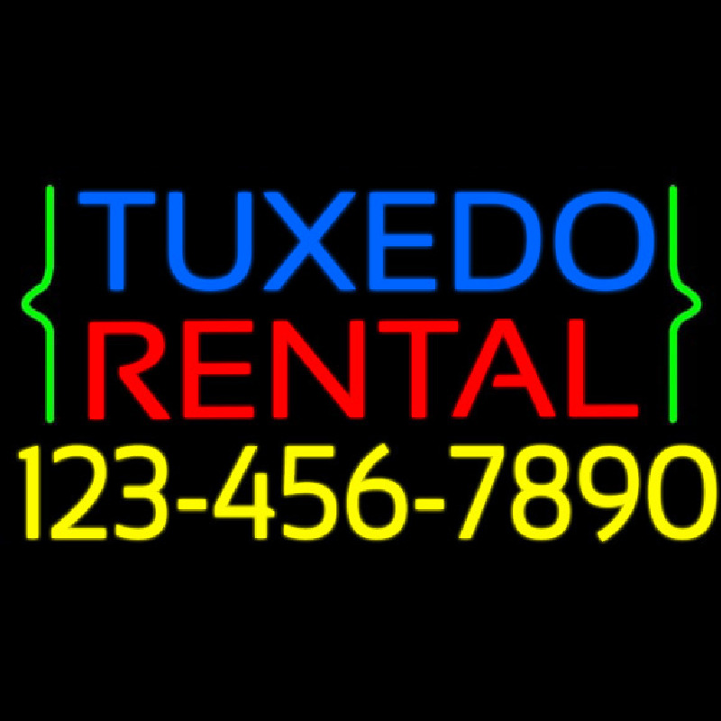 Tu edo Rental With Phone Number Leuchtreklame