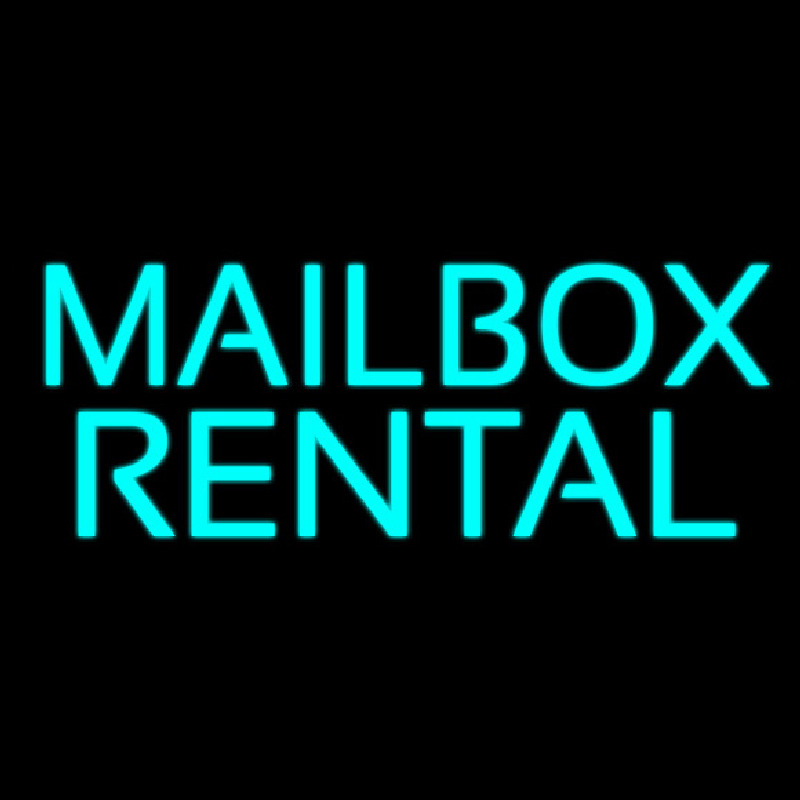 Turquoise Mailbo  Rental Block Leuchtreklame