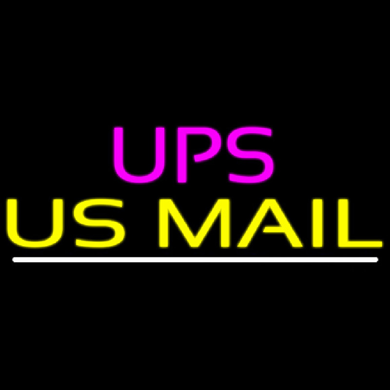 Ups Us Mail White Line Leuchtreklame