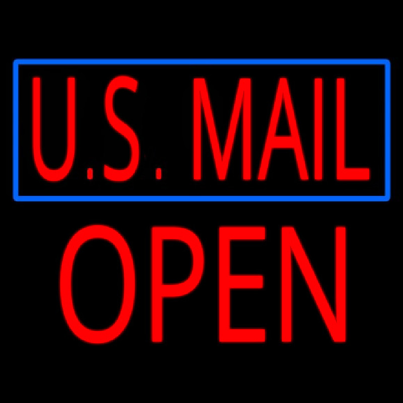 Us Mail Block Open Leuchtreklame