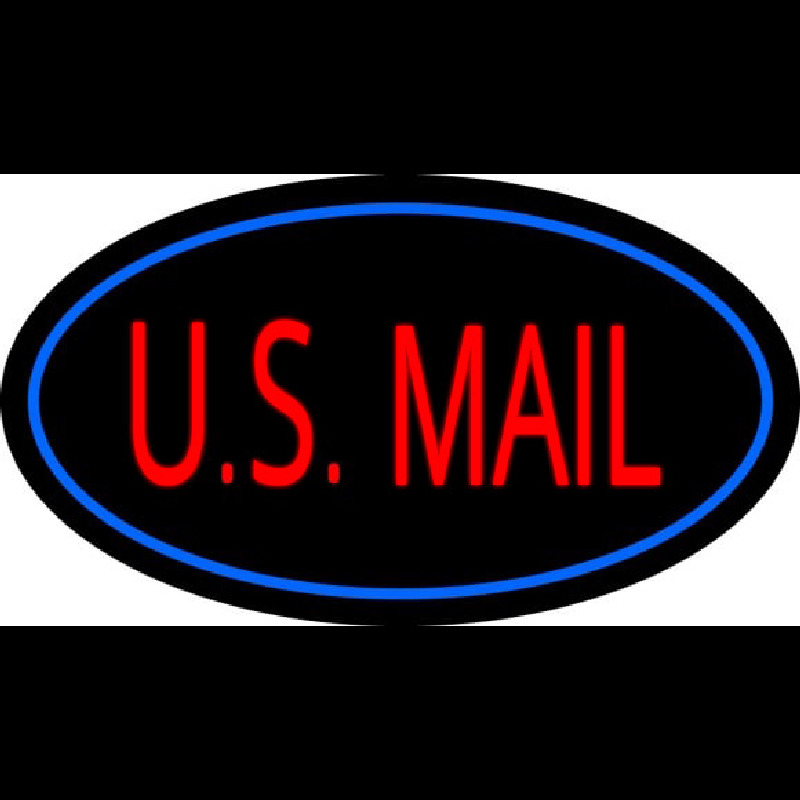 Us Mail Oval Blue Leuchtreklame