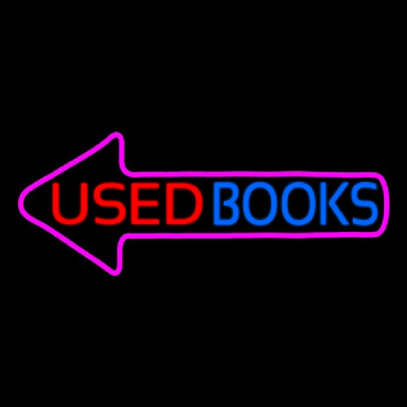 Used Books With Arrow Leuchtreklame