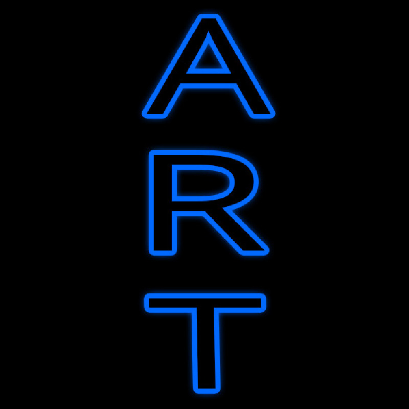 Vertical Blue Double Stroke Art Leuchtreklame