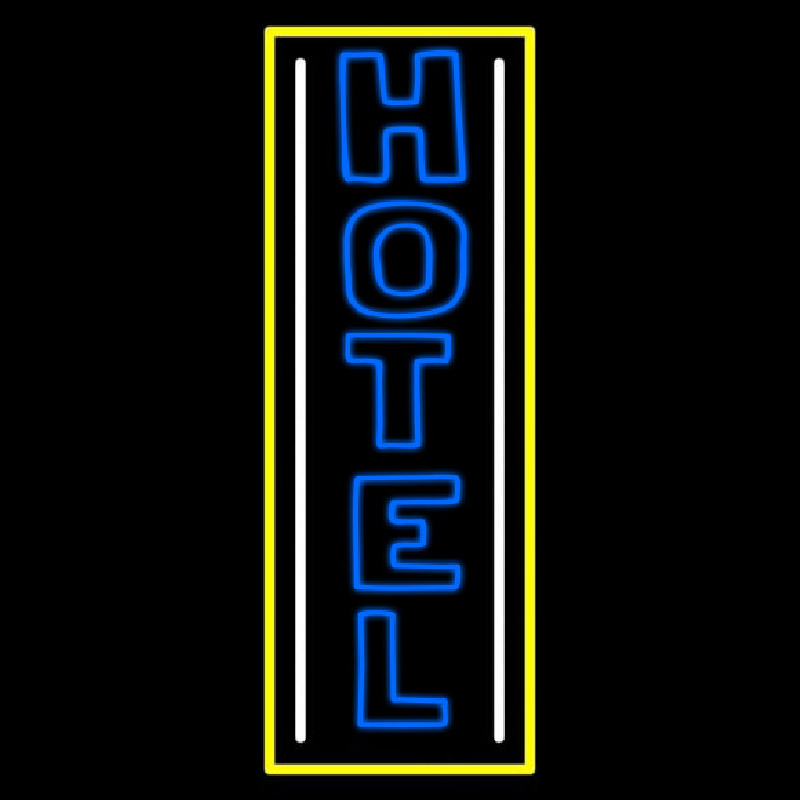 Vertical Blue Double Stroke Hotel 1 Leuchtreklame