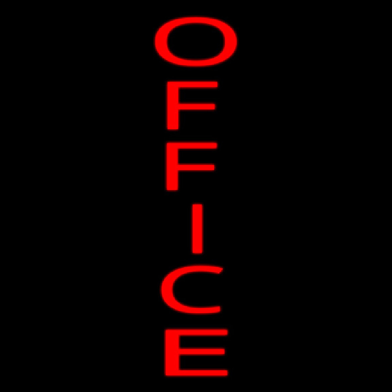 Vertical Red Office Leuchtreklame