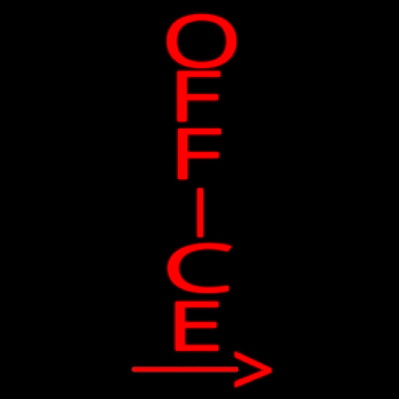 Vertical Red Office With Arrow Leuchtreklame