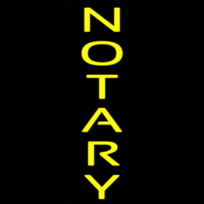 Vertical Yellow Notary Leuchtreklame