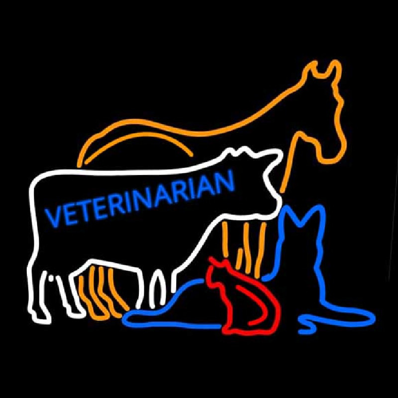 Vet Horse Cow Logo Leuchtreklame