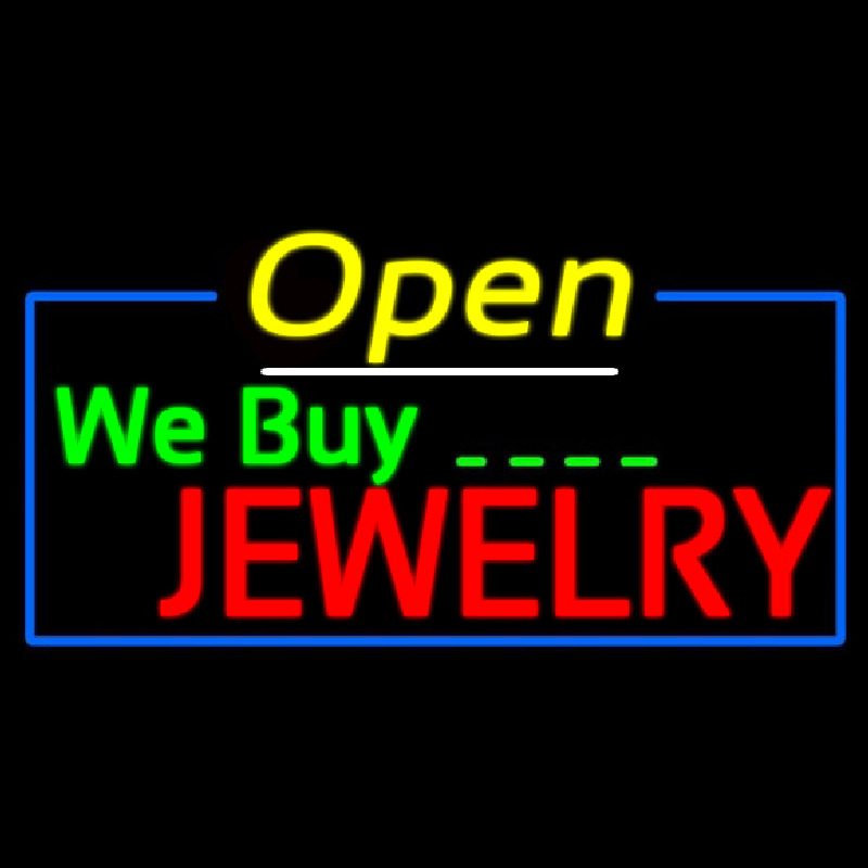 We Buy Jewelry Open Leuchtreklame