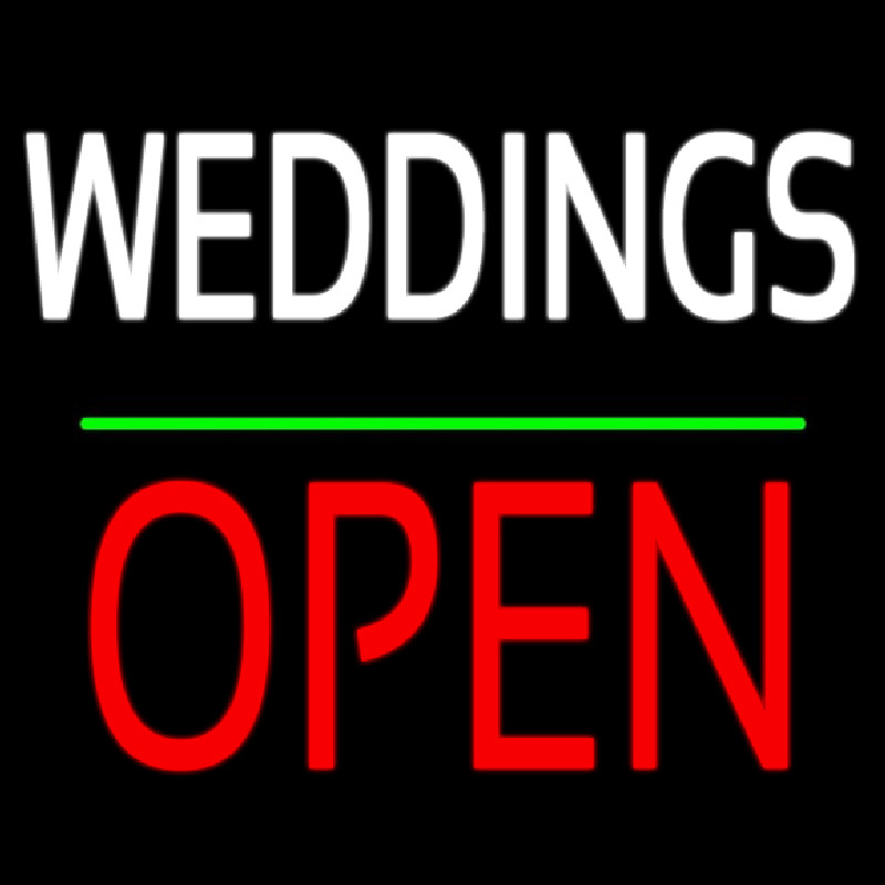 Weddings Block Red Open Green Line Leuchtreklame