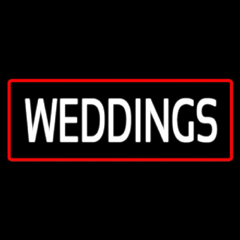 Weddings Rectangle Red Leuchtreklame