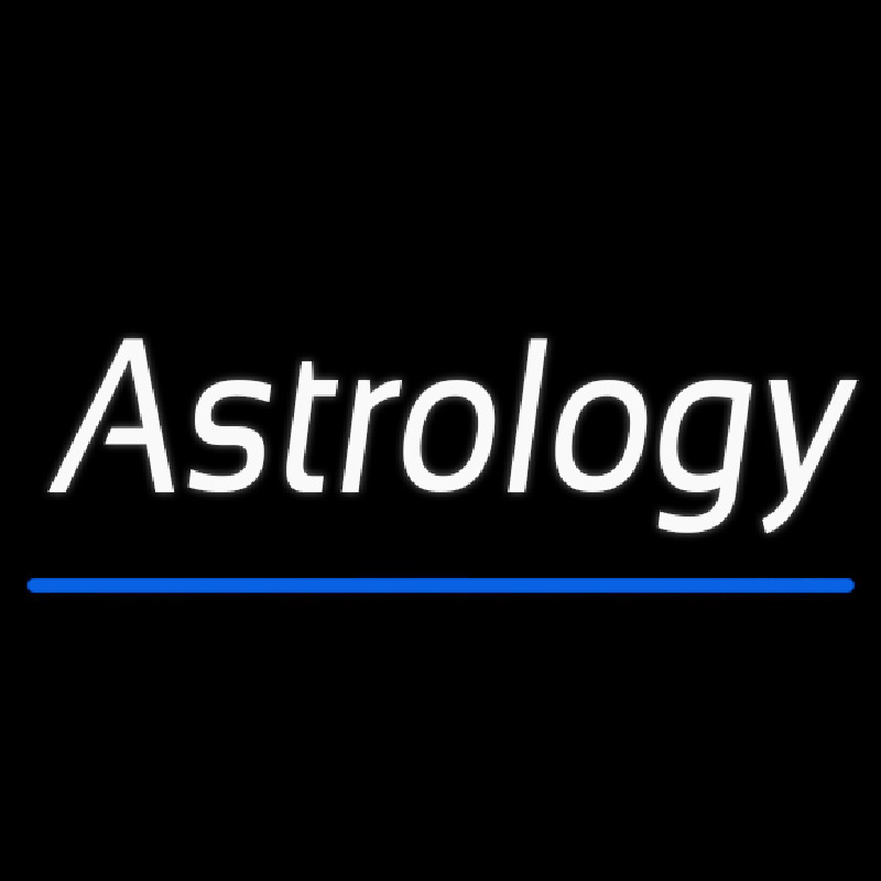 White Astrology Blue Line Leuchtreklame