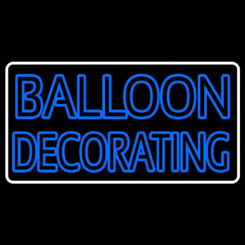 White Border Double Stroke Balloon Decorating Leuchtreklame