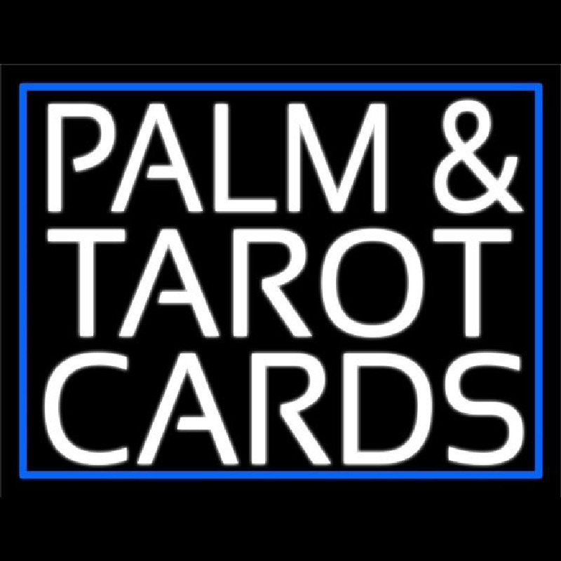 White Palm And Tarot Cards Block Leuchtreklame