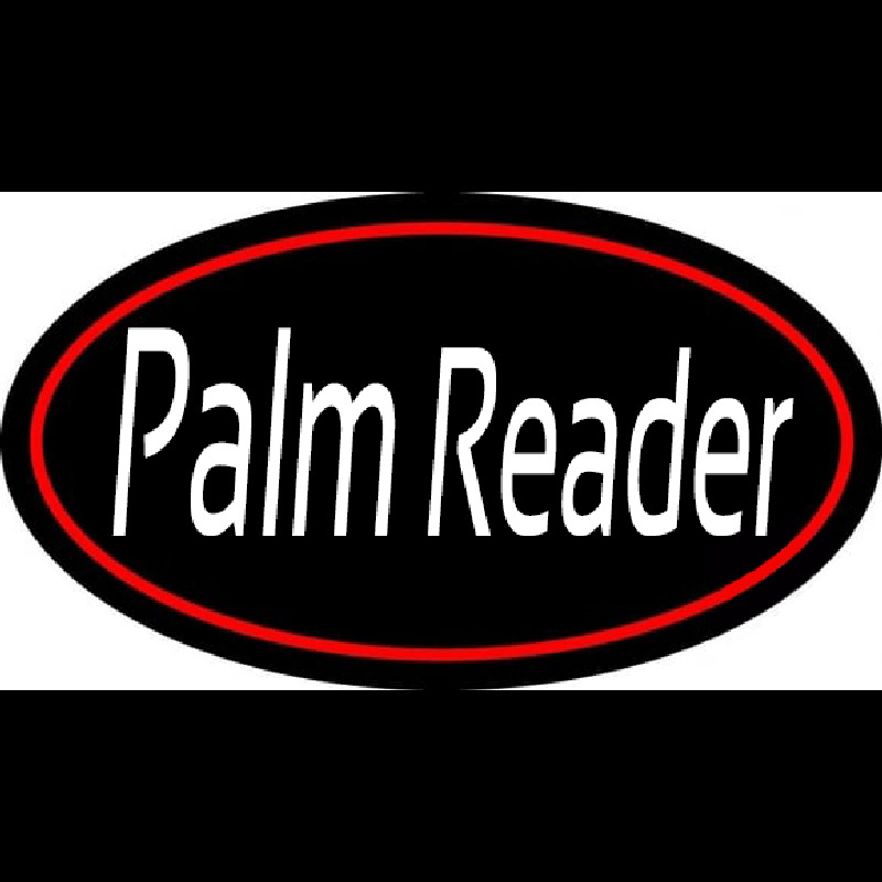 White Palm Reader Red Border Leuchtreklame