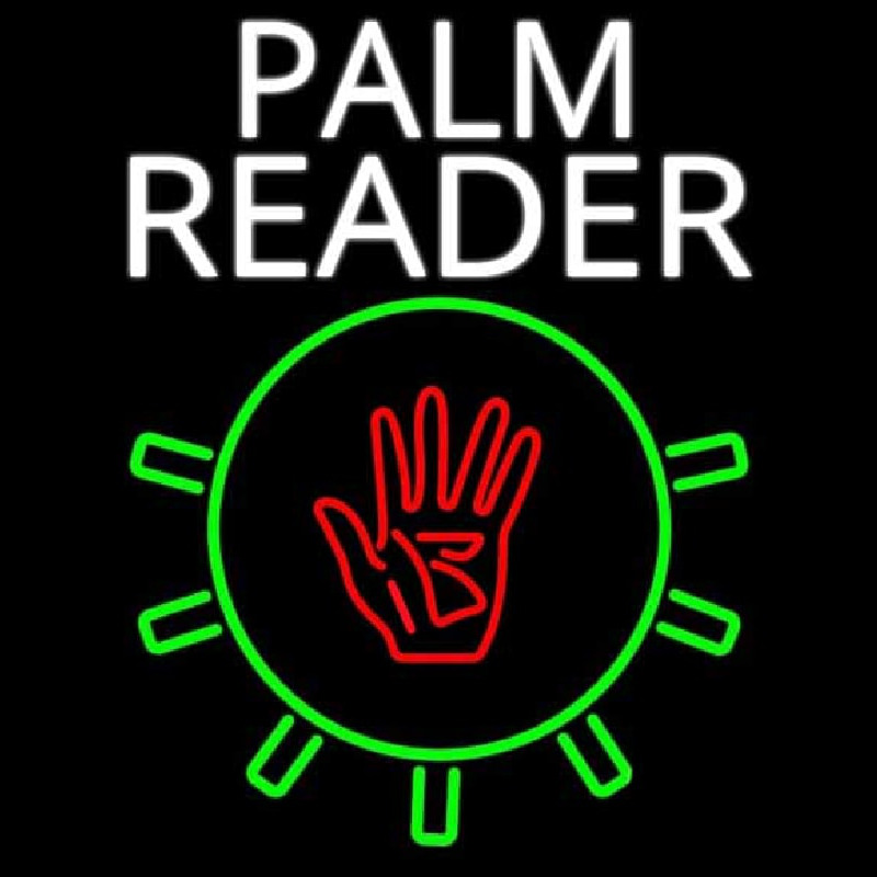 White Palm Reader With Logo Leuchtreklame