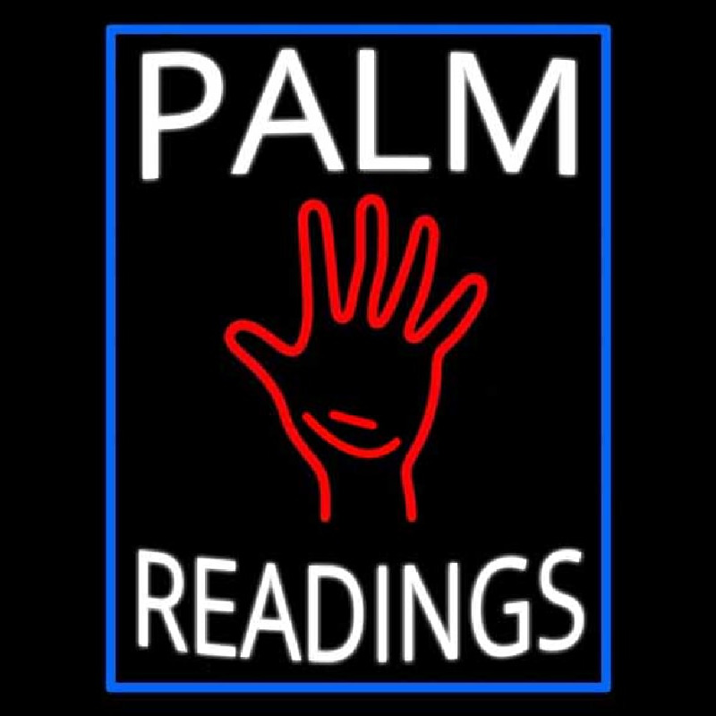 White Palm Readings With Palm Leuchtreklame