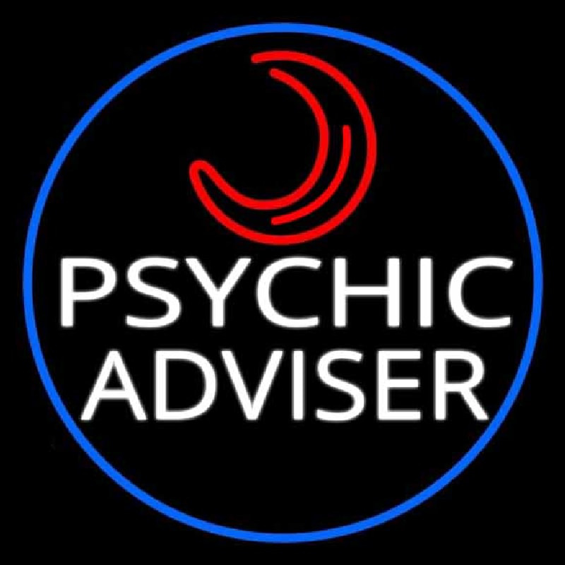 White Psychic Advisor With Logo Leuchtreklame