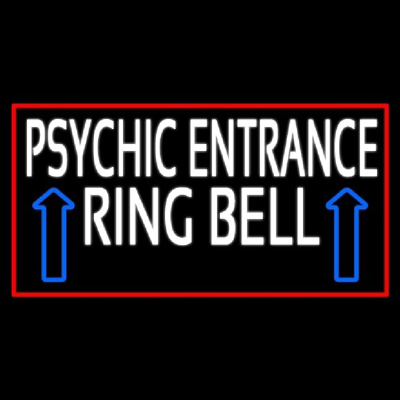 White Psychic Entrance Ring Bell Red Border Leuchtreklame