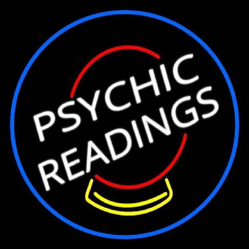 White Psychic Readings Crystal Leuchtreklame