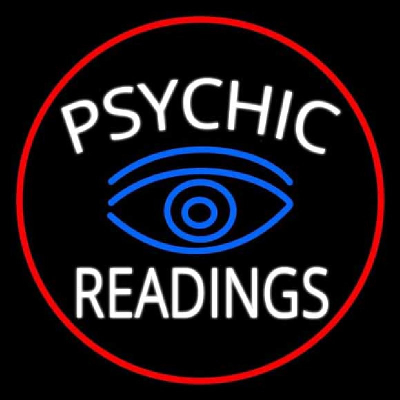 White Psychic Readings With Blue Eye Leuchtreklame