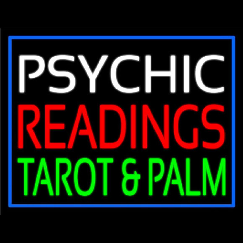 White Psychic Red Readings Green Tarot And Palm Leuchtreklame