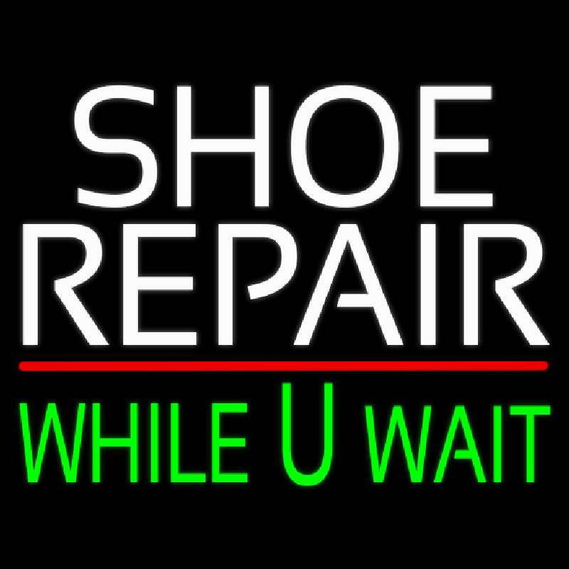 White Shoe Repair Green While You Wait Leuchtreklame