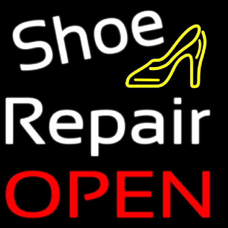 White Shoe Repair With Sandal Open Leuchtreklame