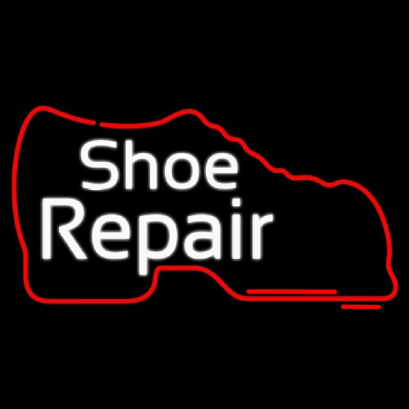 White Shoe Repair With Shoe Leuchtreklame